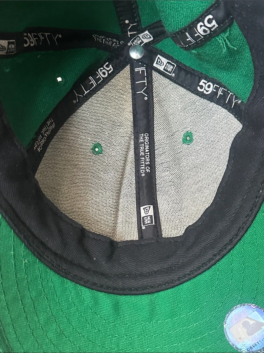 New Era Green Fitted Angels Cap with White Embroidery